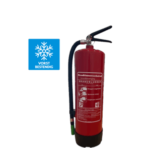 6 liter fluorvrije en vorstbestendige schuimbrandblusser met blusrating 34A en 144B, geschikt voor vaste stoffen en vloeistoffen